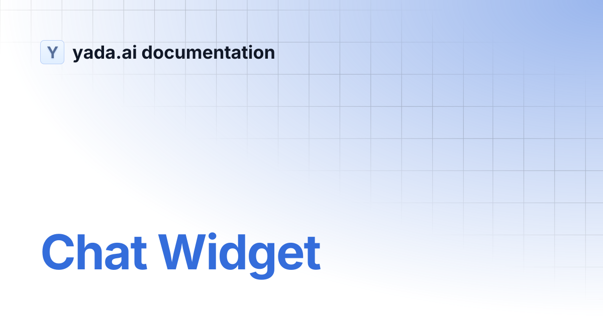 Chat Widget | yada.ai documentation